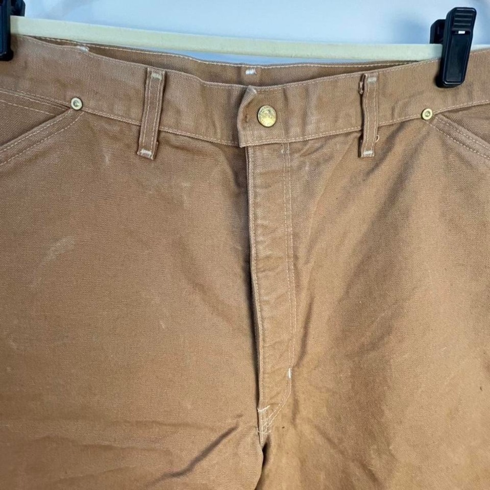 Tan Carhartt 40x34 VTG fully quilt lined work trousers - Picture 4 of 8